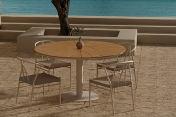 Croft Matgrupp Rund 120 cm Utomhus med 4 Alfons Matstolar - Beige - Utemöbler - Utegrupp - Matgrupper utomhus