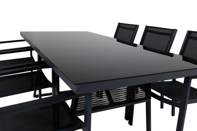 Dallas Matgrupp Utomhus cm Rektangulär med 6 Copacabana Utestolar - Svart - Utemöbler - Utegrupp - Matgrupper utomhus