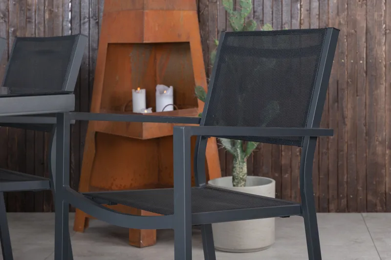 Dallas Matgrupp Utomhus cm Rektangulär med 6 Copacabana Utestolar - Svart - Utemöbler - Utegrupp - Matgrupper utomhus