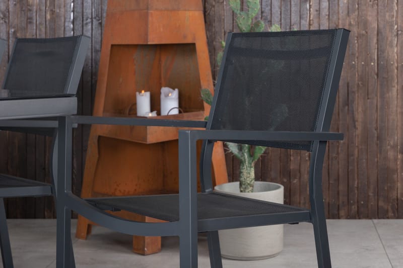 Dallas Matgrupp Utomhus cm Rektangulär med 6 Copacabana Utestolar - Svart - Utemöbler - Utegrupp - Matgrupper utomhus