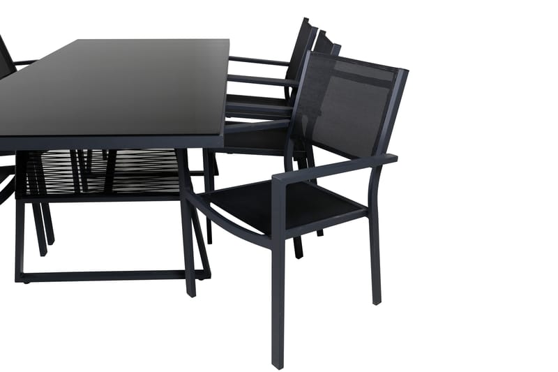 Dallas Matgrupp Utomhus cm Rektangulär med 6 Copacabana Utestolar - Svart - Utemöbler - Utegrupp - Matgrupper utomhus