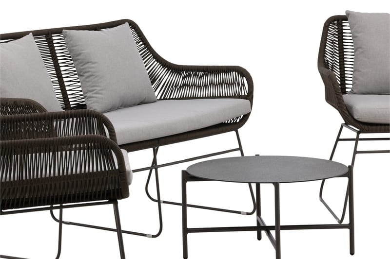 Davao Soffgrupp Utomhus 4-sits - Mörkgrå - Utemöbler - Utegrupp - Loungegrupp