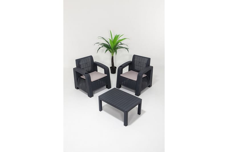 Desi Soffgrupp Utomhus  2-sits Svart - Utemöbler - Utegrupp - Loungegrupp