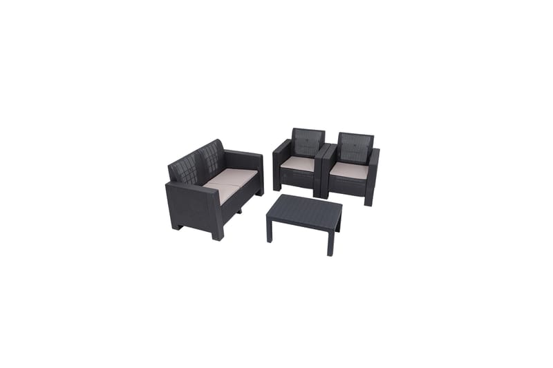 Desi Soffgrupp Utomhus  4-sits Svart - Utemöbler - Utegrupp - Loungegrupp