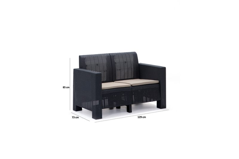 Desi Soffgrupp Utomhus  4-sits Svart - Utemöbler - Utegrupp - Loungegrupp