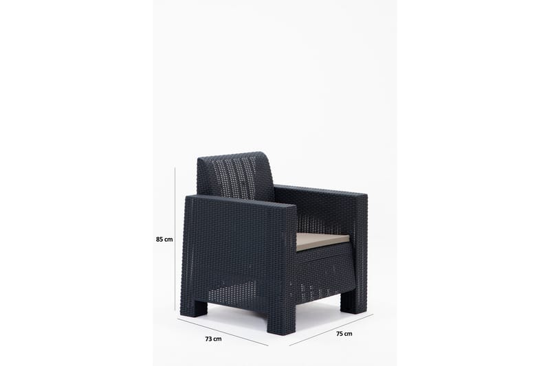 Desi Soffgrupp Utomhus  4-sits Svart - Utemöbler - Utegrupp - Loungegrupp