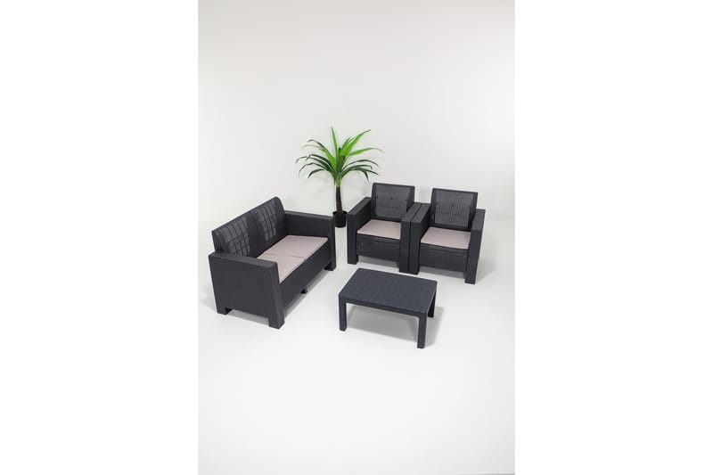 Desi Soffgrupp Utomhus  4-sits Svart - Utemöbler - Utegrupp - Loungegrupp