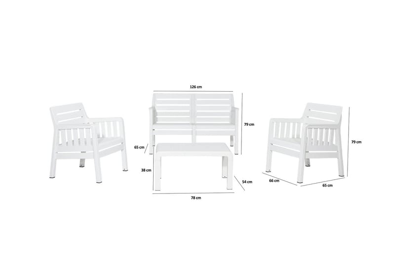 Desi Soffgrupp Utomhus  4-sits Vit - Utemöbler - Utegrupp - Loungegrupp