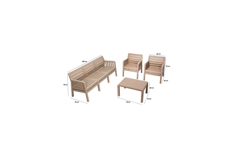 Desi Soffgrupp Utomhus  5-sits Brun - Utemöbler - Utegrupp - Loungegrupp