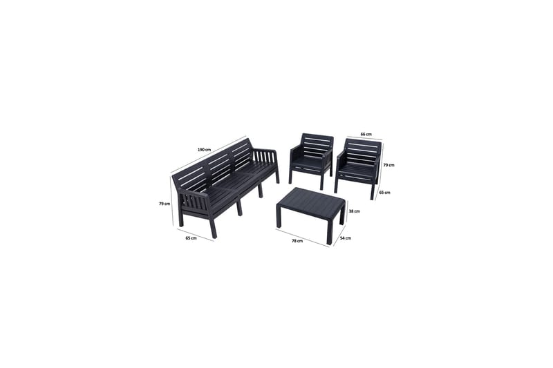 Desi Soffgrupp Utomhus  5-sits Svart - Utemöbler - Utegrupp - Loungegrupp