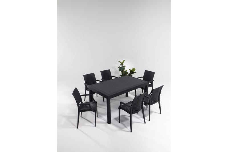 Deveron Matgrupp Utomhus 6-sits Svart - Utemöbler - Utegrupp - Matgrupper utomhus