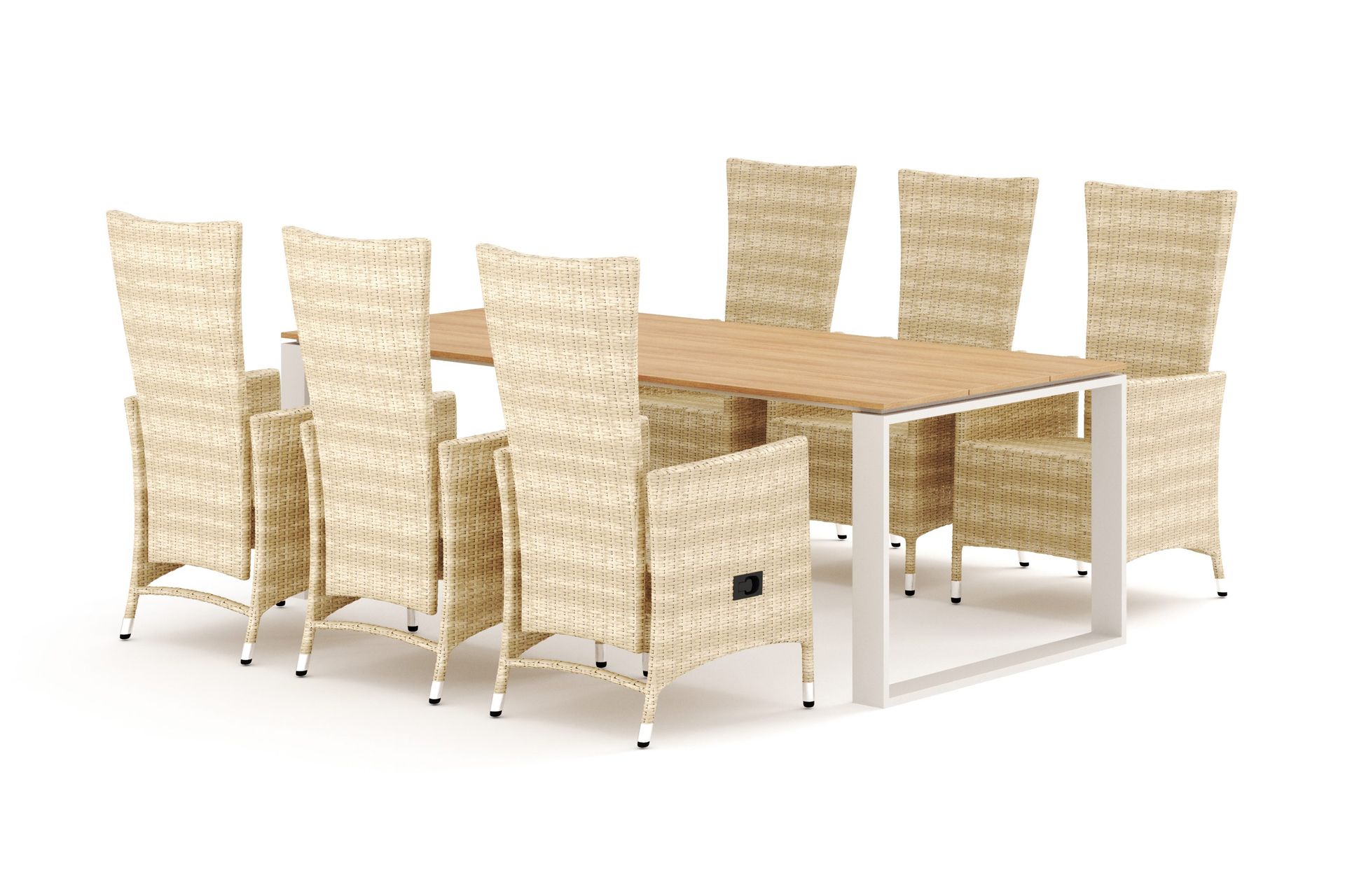 Devon utomhus matgrupp 210x100 cm med 6 Jenny matstolar - Beige/Teak