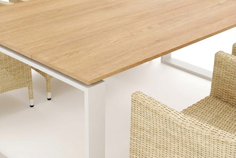 Devon utomhus matgrupp 210x100 cm med 6 Jenny matstolar - Beige/Teak - Utemöbler - Utegrupp - Matgrupper utomhus