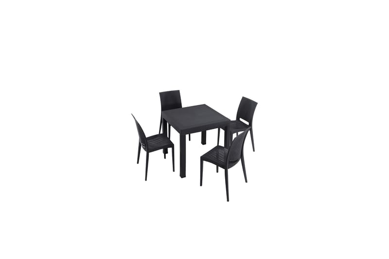 Devorah Matgrupp Utomhus 4-sits Svart - Utemöbler - Utegrupp - Matgrupper utomhus