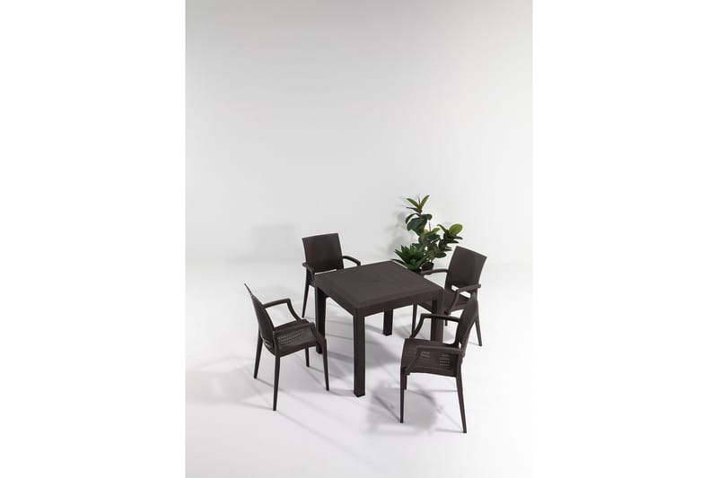Dominika Matgrupp Utomhus 4-sits Mörkbrun - Utemöbler - Utegrupp - Matgrupper utomhus