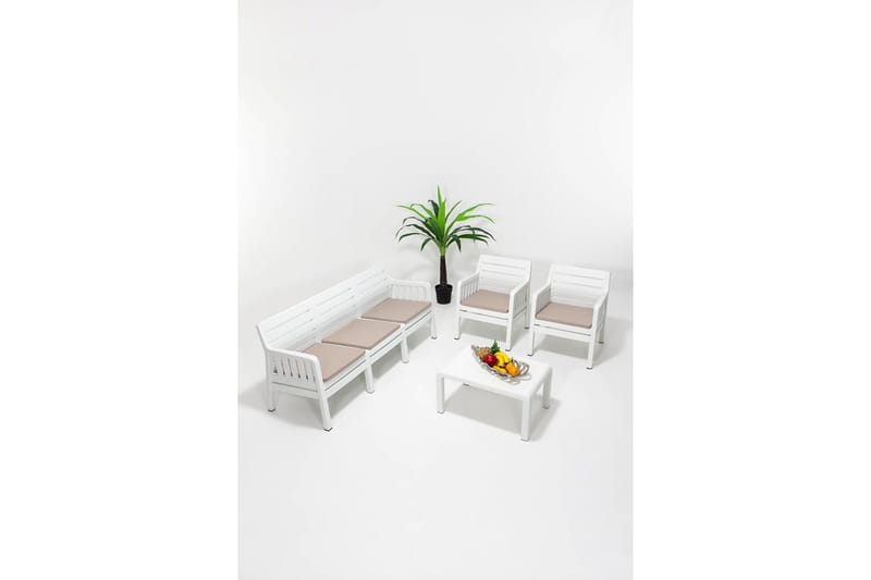 Elvor Soffgrupp Utomhus  5-sits Vit - Utemöbler - Utegrupp - Loungegrupp