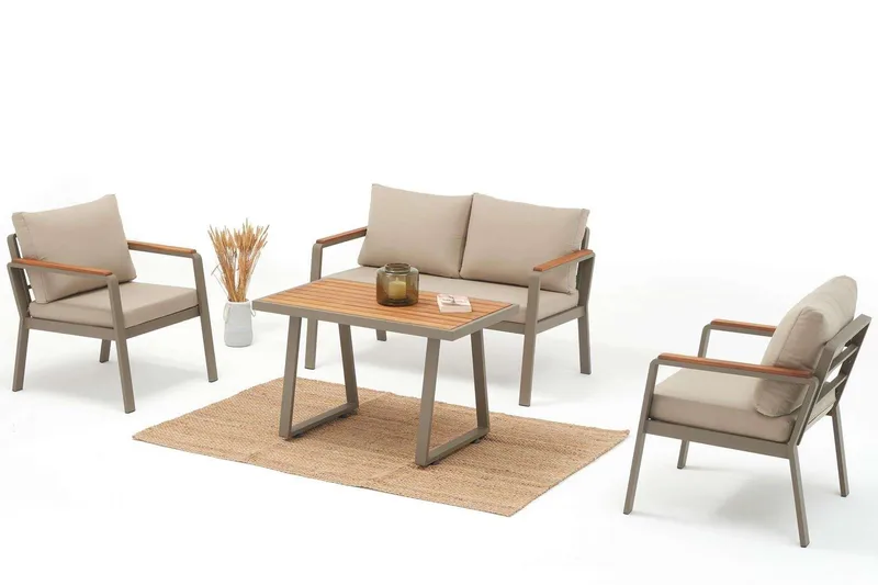 Estra Loungegrupp utomhus - Beige - Utemöbler - Utegrupp - Loungegrupp