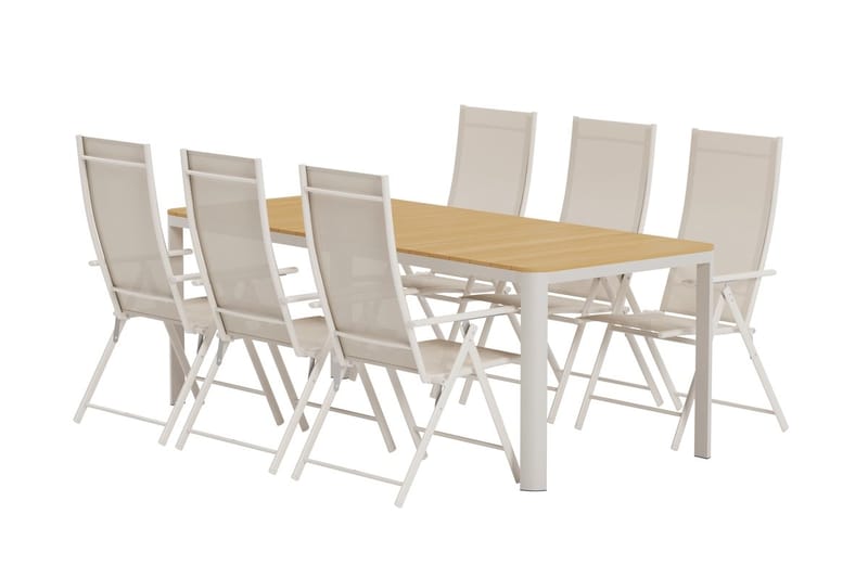 Etna Matbord Utomhus 90x210 cm med 6 Levanzo Karmstol - Utemöbler - Utegrupp - Matgrupper utomhus