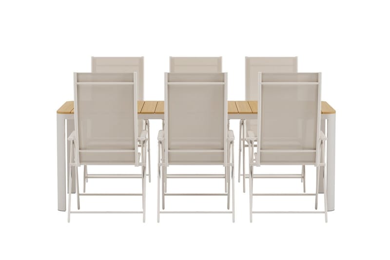 Etna Matbord Utomhus 90x210 cm med 6 Levanzo Karmstol - Utemöbler - Utegrupp - Matgrupper utomhus