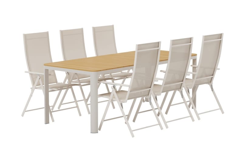 Etna Matbord Utomhus 90x210 cm med 6 Levanzo Karmstol - Utemöbler - Utegrupp - Matgrupper utomhus