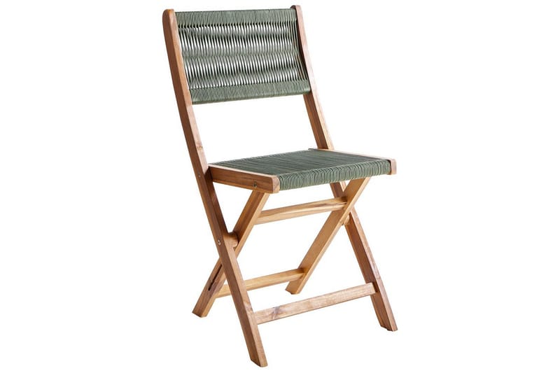 Fällbara utemöbler Prossedi - Grönt, ljust trä - Utemöbler - Utegrupp - Matgrupper utomhus