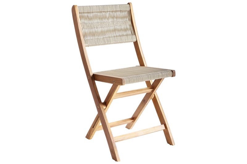Fällbara utemöbler Prossedi - Beige, ljust trä - Utemöbler - Utegrupp - Matgrupper utomhus