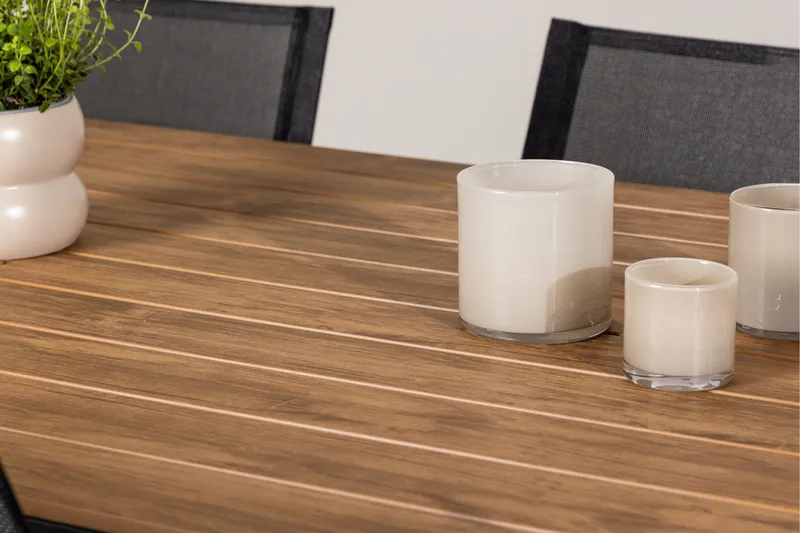 Garcia Matgrupp Utomhus 200 cm + 6 st Alling Matstolar Svart - Utemöbler - Utegrupp - Matgrupper utomhus