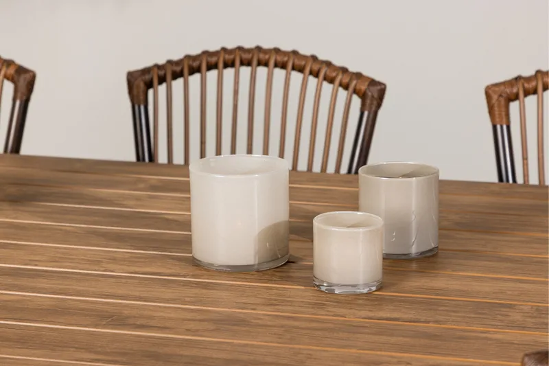 Garcia Matgrupp 200 cm + 6 st Galera Matstolar Brun/Svart - Utemöbler - Utegrupp - Matgrupper utomhus