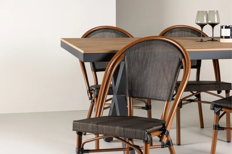 Garcia Matgrupp 200 cm + 6 st Guarda Matstolar Svart - Utemöbler - Utegrupp - Matgrupper utomhus