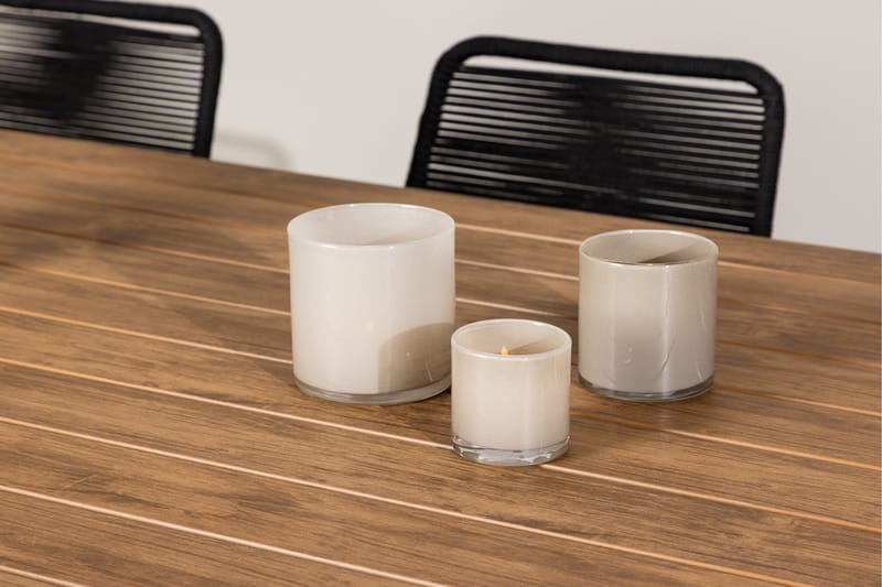 Garcia Matgrupp Utomhus 200 cm + 6 st Hochanas Matstolar Svart/Brun - Utemöbler - Utegrupp - Matgrupper utomhus