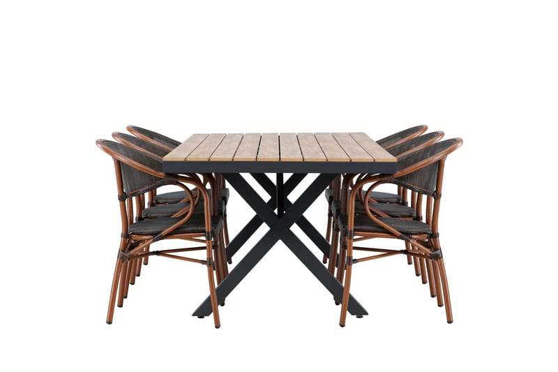 Garcia Matgrupp Utomhus 200 cm Rektangulär med 6 Vila Real Utestolar - Utemöbler - Utegrupp - Matgrupper utomhus