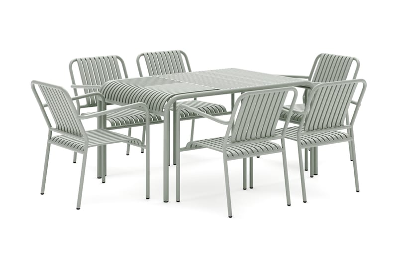 Gardeno Matgrupp Utomhus 150 cm med 6 Gardeno Stolar Grön - Comfort Garden - Utemöbler - Utegrupp - Matgrupper utomhus