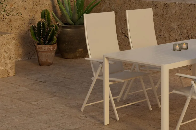 Giardini Matbord Utomhus 85x150 cm med 4 Levanzo Karmstol