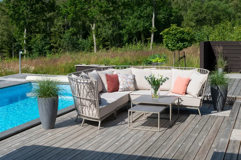 Hillerstorp Jet Set Loungesoffa Hörn - Beige - Utemöbler - Utesoffor & bänkar - Loungesoffa