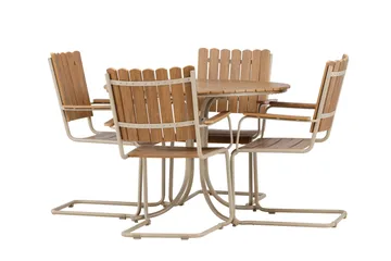 Holmsund Matgrupp Utomhus 4-sits - Beige - Utemöbler - Utegrupp - Matgrupper utomhus
