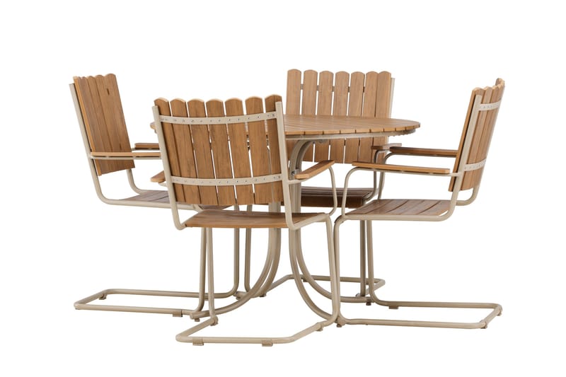 Holmsund Matgrupp Utomhus 4-sits - Beige - Utemöbler - Utegrupp - Matgrupper utomhus