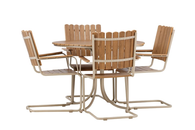 Holmsund Matgrupp Utomhus 4-sits - Beige - Utemöbler - Utegrupp - Matgrupper utomhus