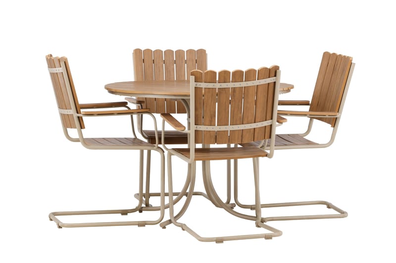 Holmsund Matgrupp Utomhus 4-sits - Beige - Utemöbler - Utegrupp - Matgrupper utomhus