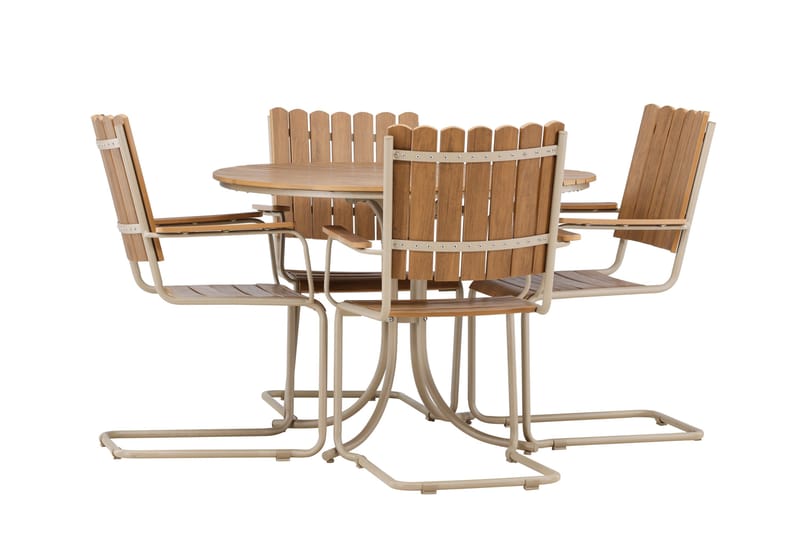 Holmsund Matgrupp Utomhus 4-sits - Beige - Utemöbler - Utegrupp - Matgrupper utomhus