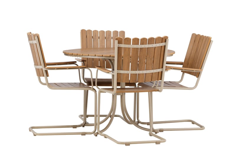 Holmsund Matgrupp Utomhus 4-sits - Beige - Utemöbler - Utegrupp - Matgrupper utomhus