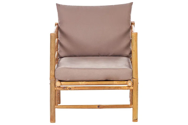 Hörnsoffa Cerreto med fåtölj Beige/ljust trä - Beige/ljust trä - Utemöbler - Utegrupp - Loungegrupp