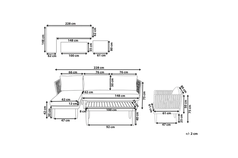 Hörnsoffa Cremona - Utemöbler - Utegrupp - Loungegrupp