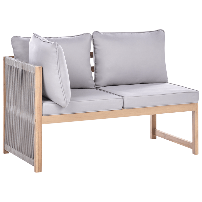 Hörnsoffa utomhus med Bord 3-Sits Arabba Vänstervänd Akaciaträ - Brun/Grå - Utemöbler - Utegrupp - Loungegrupp