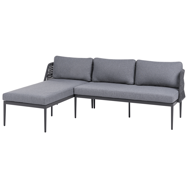 Hörnsoffa utomhus med Bord 3-Sits Leffe Högervänd - Grå - Utemöbler - Utegrupp - Loungegrupp