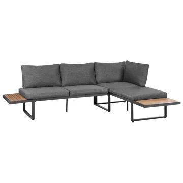 Hörnsoffa utomhus med Bord 4-Sits Pienza Högervänd - Grå/Brun/Svart - Utemöbler - Utegrupp - Loungegrupp
