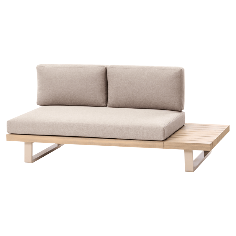 Hörnsoffa utomhus med Bord 5-Sits Mykonos Högervänd Akaciaträ - Beige/Brun - Utemöbler - Utegrupp - Loungegrupp
