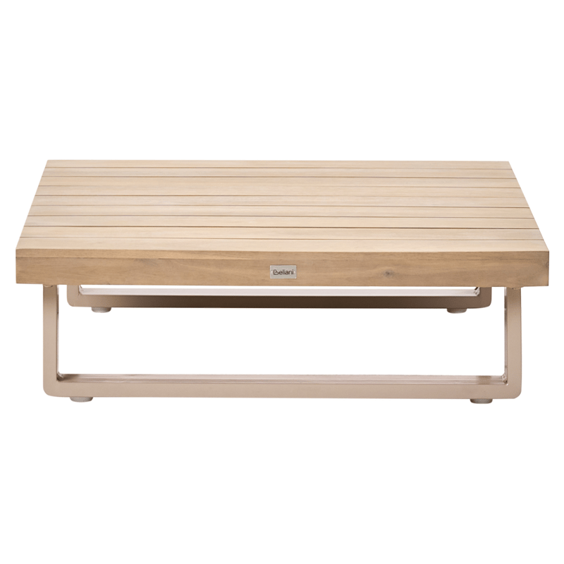 Hörnsoffa utomhus med Bord 5-Sits Mykonos Högervänd Akaciaträ - Beige/Brun - Utemöbler - Utegrupp - Loungegrupp