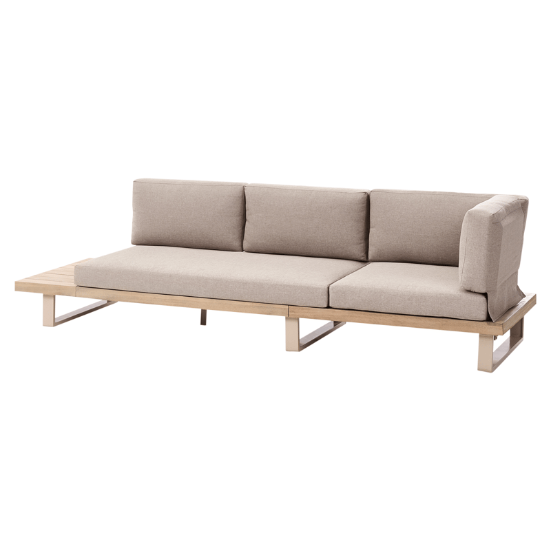 Hörnsoffa utomhus med Bord 5-Sits Mykonos Högervänd Akaciaträ - Beige/Brun - Utemöbler - Utegrupp - Loungegrupp