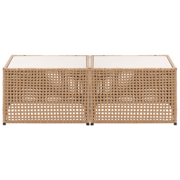 Hörnsoffa utomhus med Bord 6-Sits Omegana Modulär Konstrotting - Beige/Svart - Utemöbler - Utegrupp - Loungegrupp