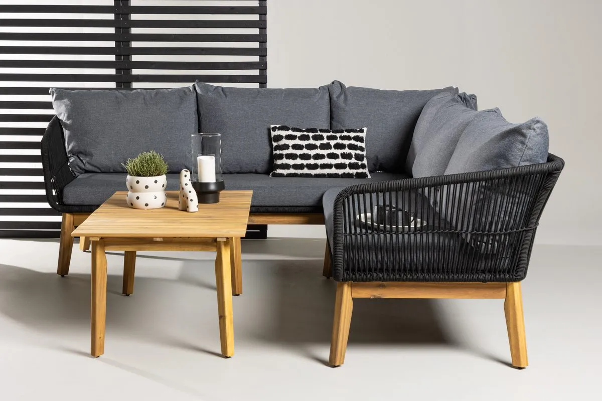 hörnsoffset 4-sits chania utomhus - svart